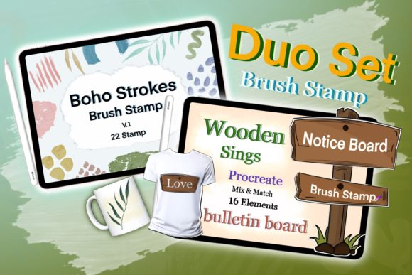 Download Procreate Brushes Wooden Strokes Stamps - Brushes Collection