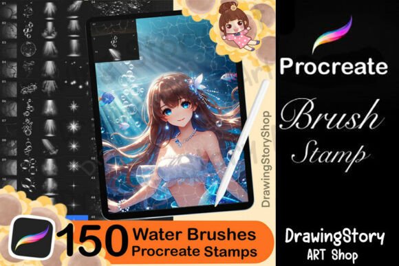 Download 150 Procreate Water Brushes: Sea, Ocean - Brushes Collection