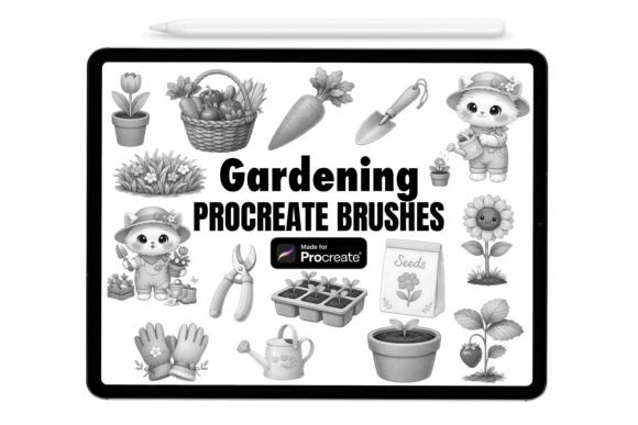 Download Cute Gardening Procreate Brushes - Brushes Collection