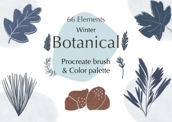 Download Procreate Stamp Brushes Winter Botanical - Brushes Collection