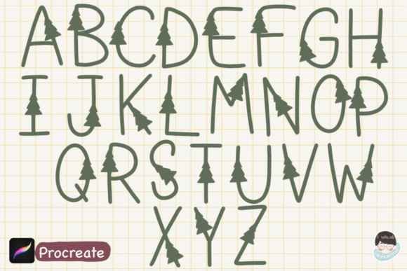 Download Christmas Alphabet Procreate Brushes, - Brushes Collection