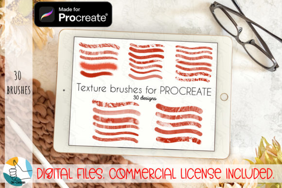 Download 30 Texture Brushes Bundle for Procreate. - Texture brush Collection
