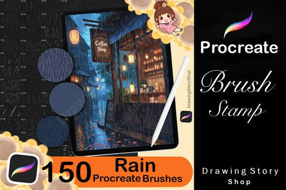 Download 150 Procreate Rain Textures Brushes - Brushes Collection