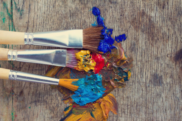 Download Artistic Brushes in a Colorful Paint - Brushes Collection
