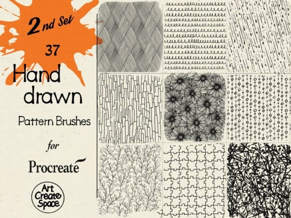 Download Hand Drawn Patterns Procreate Brushes - Brushes Collection