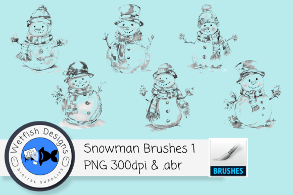 Download 6 High Resolution Snowman Brushes - Brushes Collection
