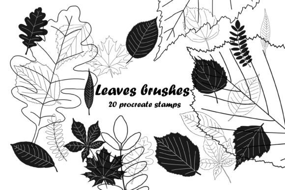 Download Leaves Brushes Stamp for Procreate - Brushes Collection