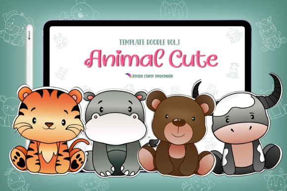 Download Procreate Animal Cute Characters Brushes - Brushes Collection