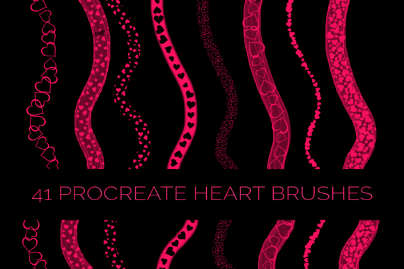 Download 41 Heart Brushes for Procreate in IPad - Brushes Collection