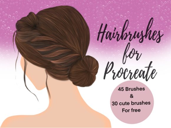 Download 45Hairbrushes&amp;30cute Brushes(procreate) - Brushes Collection