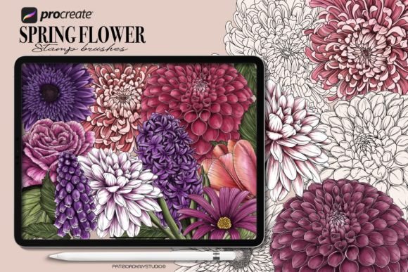 Download Procreate Flower Stamp Brushes - Brushes Collection