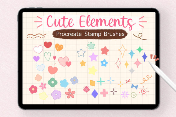 Download Procreate Stamp Brushes - Cute Elements - Brushes Collection