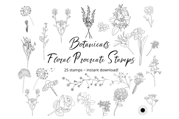 Download Floral Procreate Stamp Brushes Botanical - Brushes Collection