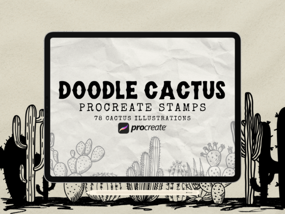 Download Doodle Cactuses Procreate Stamp Brushes - Brushes Collection