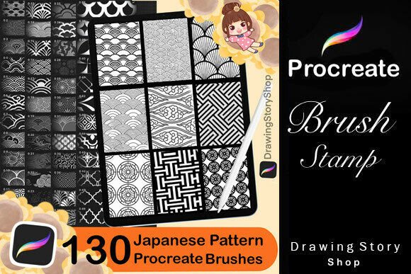 Download 130 Procreate Japanese Pattern Brushes - Brushes Collection