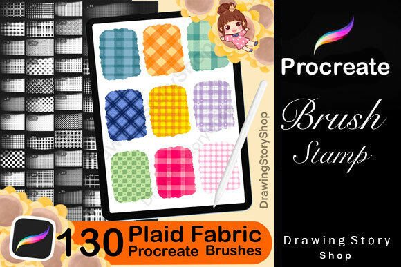 Download 130 Plaid Fabric PROCREATE Brushes - Brushes Collection