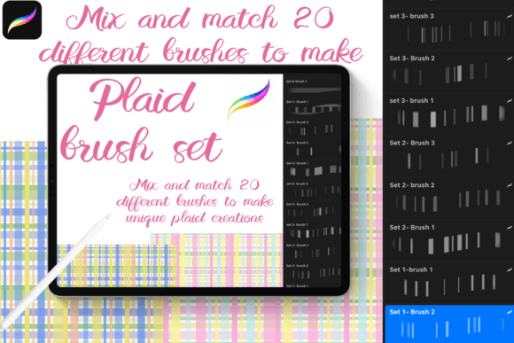 Download Plaid Texture Brush Set for Procreate - Texture brush Collection