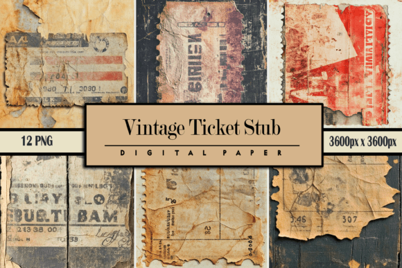 Download Vintage Ticket Stub Grunge Texture - Grunge Collection