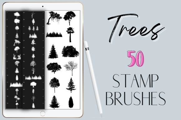 Download Procreate Trees Stamp Brushes Silhouette - Brushes Collection