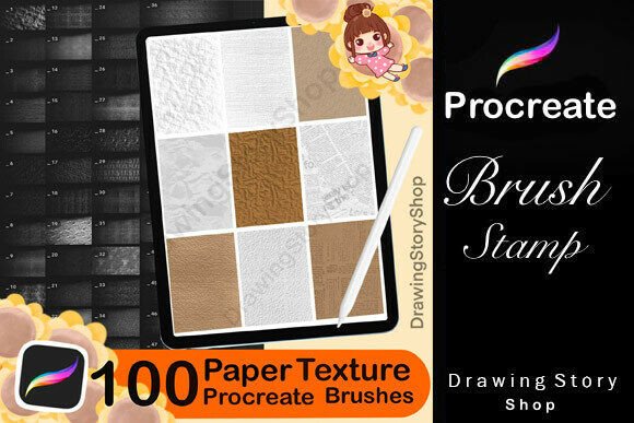 Download 100 Procreate Paper Texture Brushes - Texture brush Collection