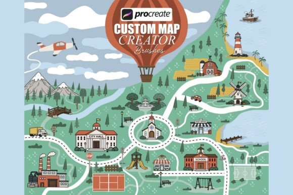 Download Procreate Map Creator Stamp Brushes - Brushes Collection