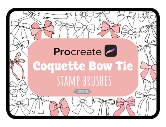Download Bow Stamp Procreate,Ribbon Stamp Brushes - Brushes Collection