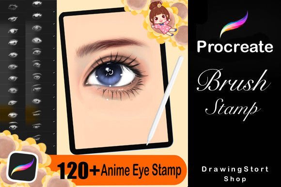 Download 120 Procreate Anime Eye Stamps Brushes - Brushes Collection