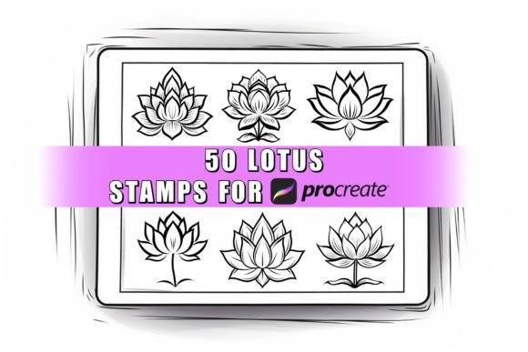 Download 50 Lotus Procreate Stamps Brushes - Brushes Collection