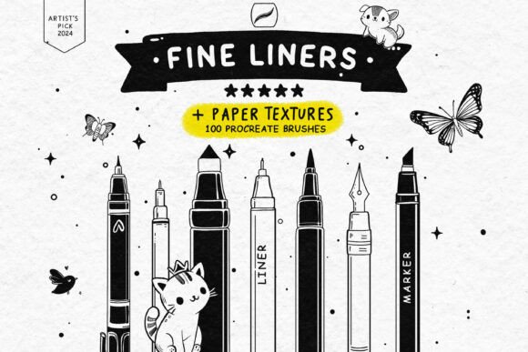 Download 100 Fine Line Brushes for Procreate - Brushes Collection