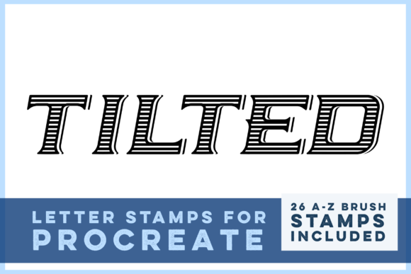 Download Tilted Letter Stamps for Procreate - Letter stamps Collection