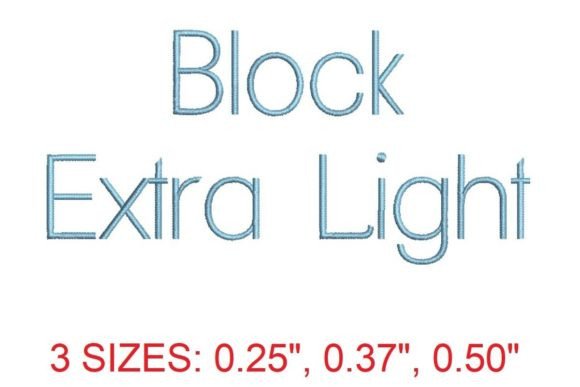 Download Block Extra Light Embroidery Font - Font Collection