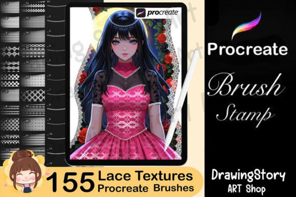Download 155 Procreate Lace Texture Brushes - Texture brush Collection