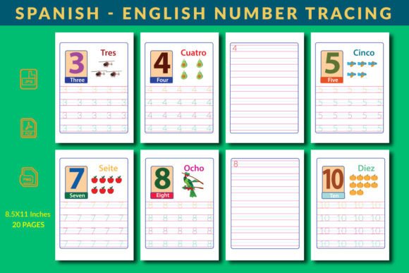 Download Spanish - English Number Tracing - English number Collection