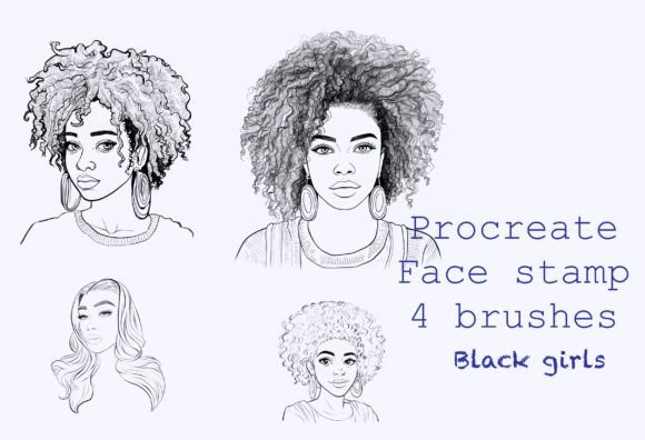 Download Procreate Stamp Black Girls,  Brushes - Brushes Collection