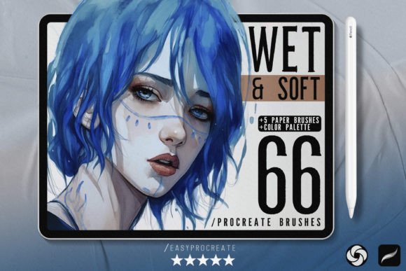 Download 66 Wet &amp; Soft Procreate Brushes - Brushes Collection
