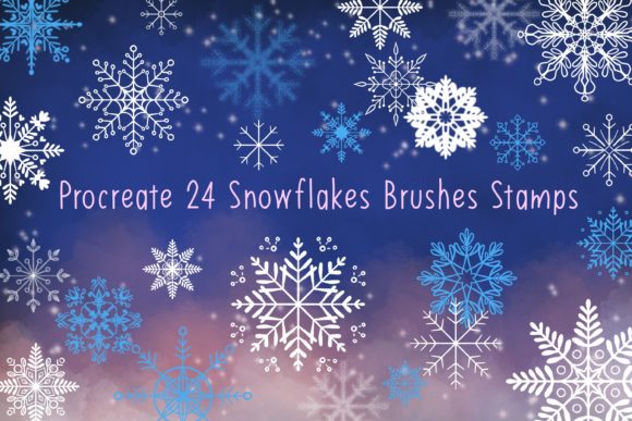 Download Procreate 24 Snowflakes Brushes Stamps - Brushes Collection
