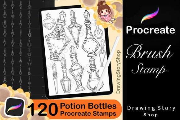 Download 120 Potion Bottles Procreate Brushes - Brushes Collection