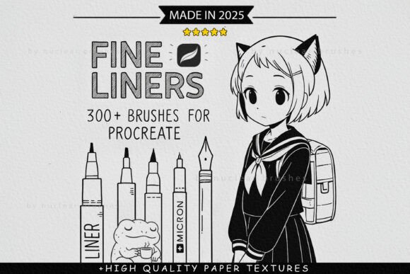Download 300 Fine Line Brushes for Procreate - Brushes Collection