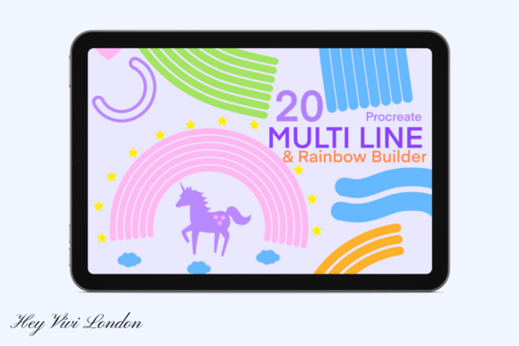 Download PROCREATE Multi Line Brushes &amp; Rainbow - Brushes Collection