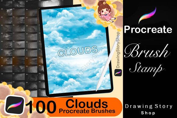 Download 100 Cloud Procreate Brushes,sky Texture - Brushes Collection