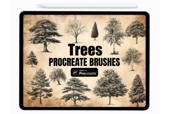 Download Forest Trees Procreate Stamps Brushes - Brushes Collection