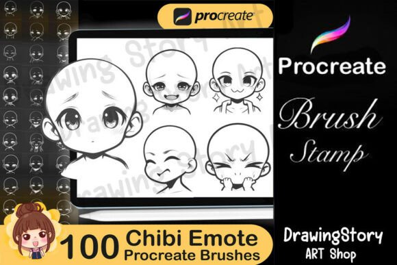Download 100 Chibi Emote Procreate Brushes - Brushes Collection