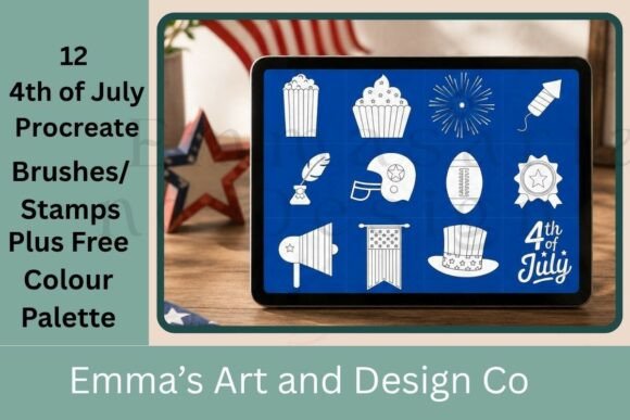 Download 4th of July Procreate Brushes Stamps Bun - Brushes Collection