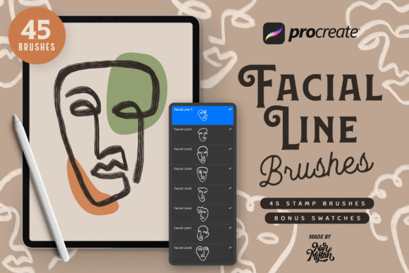 Download Procreate Facial Line Brushes - Brushes Collection