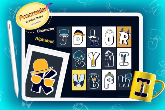 Download Alphabet Christmas Characters Brushes - Brushes Collection