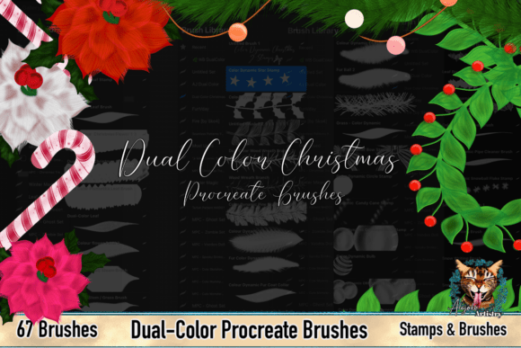 Download Dual Color Christmas Procreate Brushes - Brushes Collection