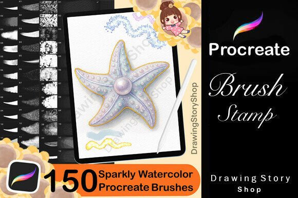 Download 150 Procreate Sparkly Watercolor Brushes - Brushes Collection