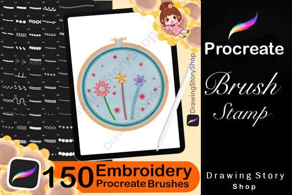 Download 150 Procreate Embroidery Brushes - Brushes Collection
