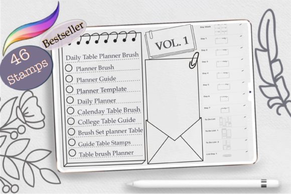 Download Procreate Planner Stamp Brushes, Template - Brushes Collection