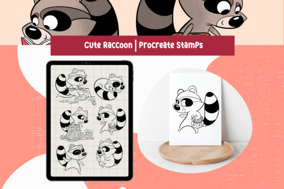 Download Procreate Brushes Cute Raccoon Stamps - Brushes Collection